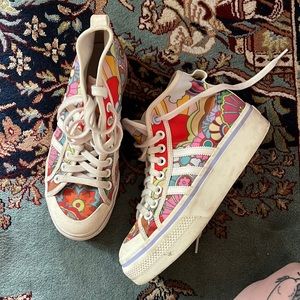 Adidas Floral Platform Sneakers 7.5